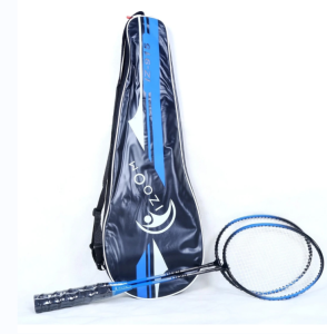 I-Zoom Badminton Racquet Combo (Set of 2) Blue & Black, Multicolor, Pack of 2.