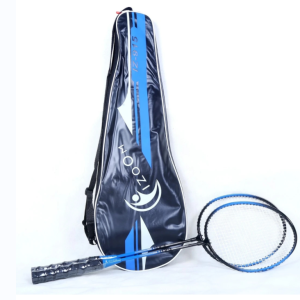 I-Zoom Badminton Racquet Combo (Set of 2) Blue & Black, Multicolor, Pack of 2.