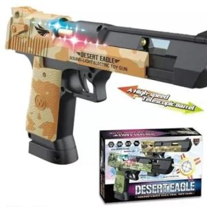 Desert Eagle Toy Gun with Projection Light & Sound and Recoil Mimic for Kids (Multicolor)