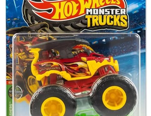 Hot Wheels Dragorizer Monster Trucks 2025 Diecast Truck with Crushable Car 3+ Ages, Multicolor