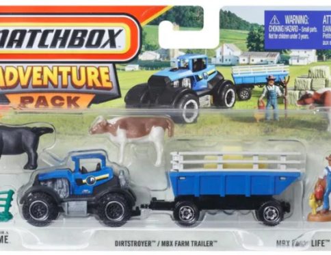 Matchbox by Mattel – 2025 Matchbox Adventure Pack- Pack of 1 Pcs – Dirtstroyer & MBX Farm Trailer